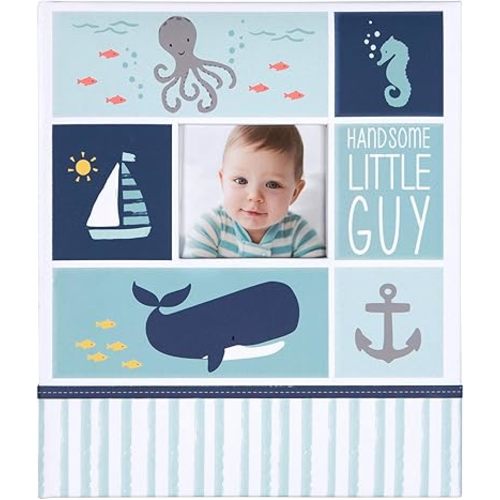 Carter's B0-14074 Blue Nautical First 5 Years Loose Leaf Baby Memory Book for Boys, 64 Pages