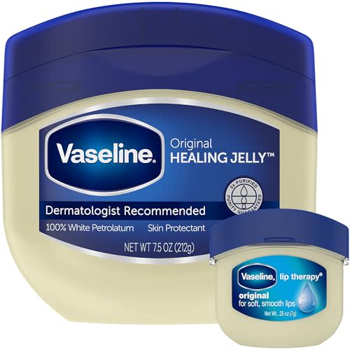 Vaseline Original Healing Jelly, Skin Protectant with 100% White Petrolatum + Original Lip Therapy for Soft, Smooth Lips