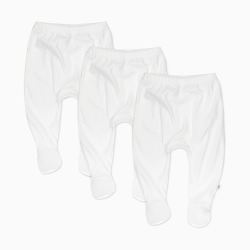 3-Pack Organic Cotton Footed Harem Pants - Bright White