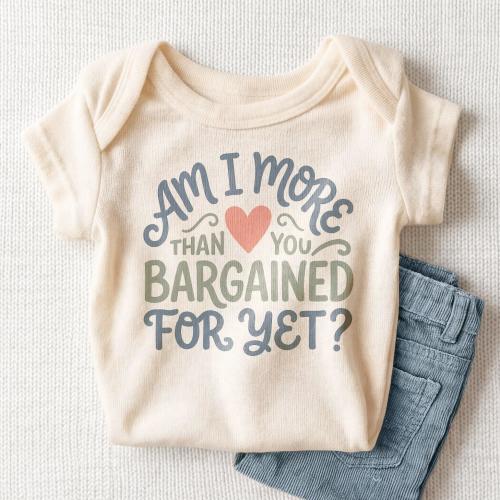 Am I More Than You Bargained For Yet Baby Onesie - Funny Emo Lyric Bodysuit