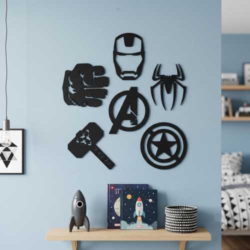 Marvel Avengers Sets of 6 wood wall art , nursery wooden home decor Hulk | Thor | Spiderman| Iron Man | Captain America