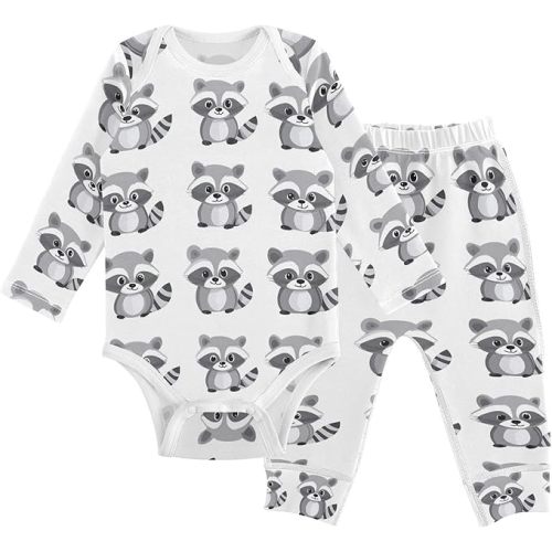 vvfelixl Baby Bodysuits Pants Sets White Gooses Long Sleeve Baby Clothes for Boys Girls 0-24M