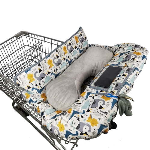 DODO NICI Shopping Cart Cover with Removable Pillow, Kids High Chair Cover, Infant Grocery Cart Cushion, Dinosaur