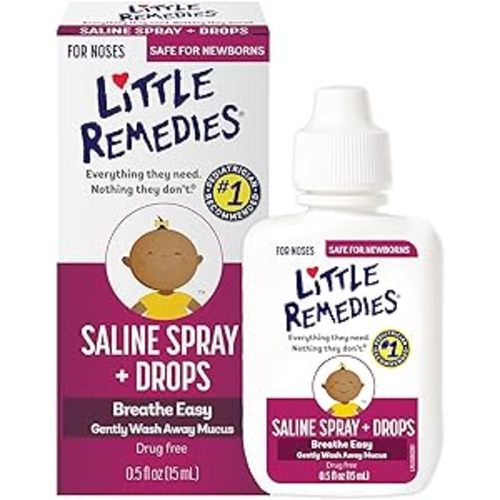 Little Remedies Saline Spray and Drops, Safe for Newborns, 0.5 fl oz - 0.5 Fl Oz (Pack of 1) - Saline Spray/Drops