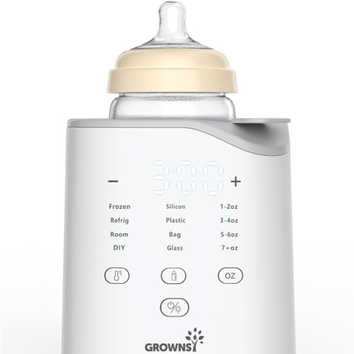 Grownsy Bottle Warmer, 2025 Fast Baby Bottle Warmer for Breastmilk & Formula, Smart Temperature Control, with Timer, Thaw, Food Heater, Night Light, Calentador De Biberones for All Bottles
