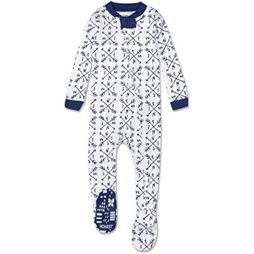 HonestBaby Non-Slip Footed Pajamas One-Piece Sleeper Zip-Front Pjs 100% Organic Cotton for Baby Boys
