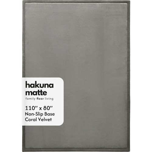Hakuna Matte CloudSoft Baby Play Mat for Floor 80" x 110" Dark Gray