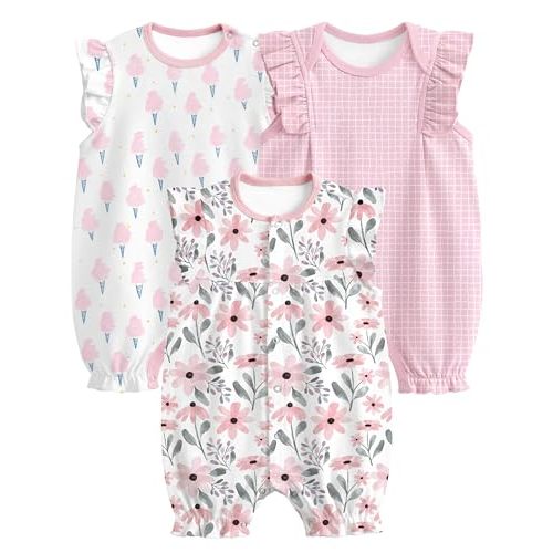 Yoofoss Baby Boy Romper 0-18 Months 100% Organic Cotton Newborn Summer Clothes Short Sleeve Baby Outfit Soft Breathbale