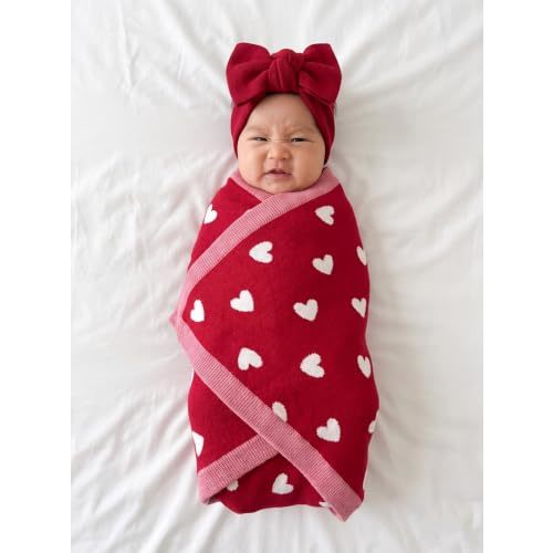 Valentine Jacquard Baby Blanket, 30"x40" Two-Sided Breathable Throw Blanket for Boys and Girls, Newborn Infant Toddler Ideal for Gift