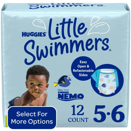 Huggies Little Swimmers Disposable Swim Diapers, Size 5-6 (32+ lbs), 12 Count (Select for More)