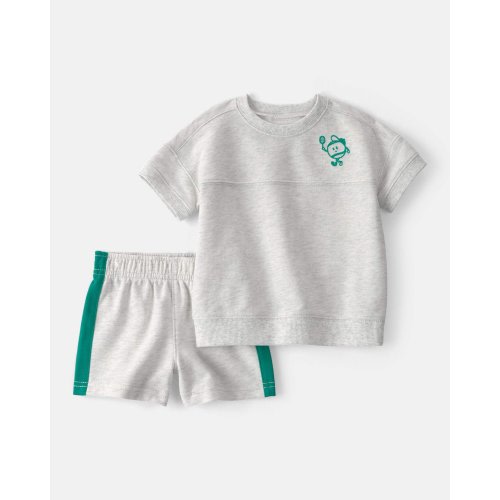 Baby Boy 2-Piece Pickleball Top & Short Set - Grey | Carter's