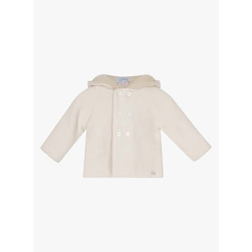 Baby Knitted Teddy Bear Coat in Off White | Trotters – Trotters Childrenswear USA