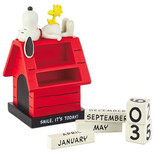 Hallmark Peanuts Snoopy Perpetual Calendar (Smile) Office Supplies, Gifts for Boss, Teacher, Administrative Assistant