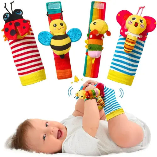 Baby Rattles 0-6 Months: Baby Toys Baby Essentials Rattles for Babies 6-12 Months Infant Toys 0-3 Months Newborn Toys Wrist Rattle Socks - Newborn Essentials Must Haves Gifts for Girl Boy