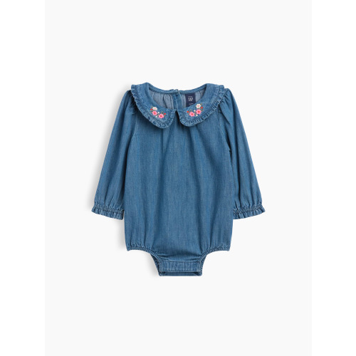 Baby Collared Denim Bodysuit