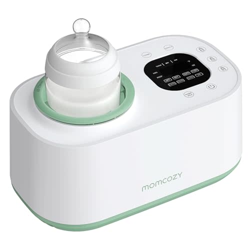 Momcozy Waterless Bottle Warmer with Shake Bottle Function, 4 Temperature Settings Adjustable, Surrounding Hot Air Heating Breastmilk Evenly to Ideal Temperature, No Wash