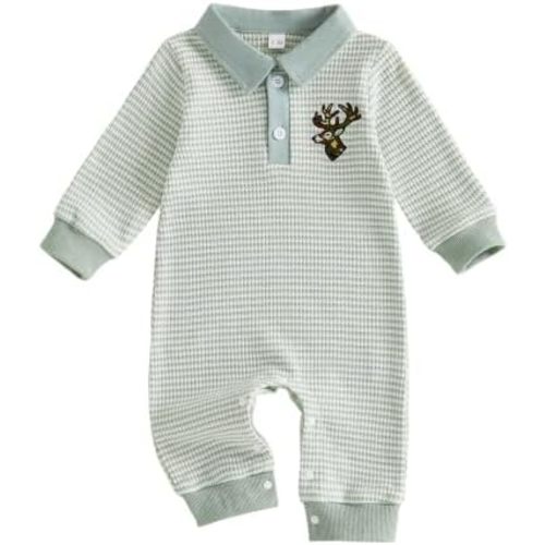 Newborn Outfits Baby Boy Clothes Fall Sailboat Western Waffle Knit Romper