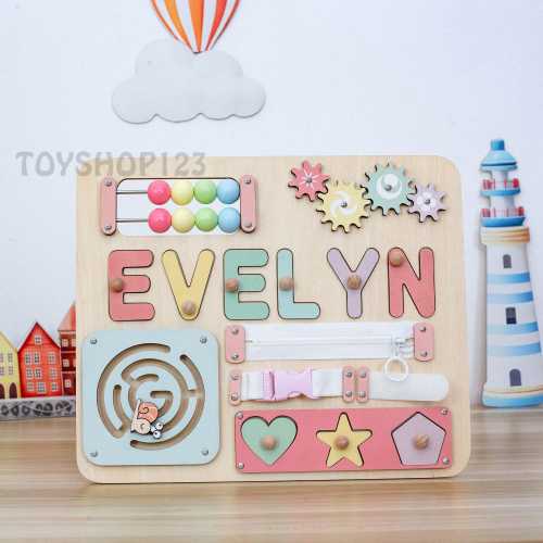 Wooden Montessori Puzzle, Unique Name Puzzle, Baby's First Custom Name Gift, Handmade Wooden Busy Board