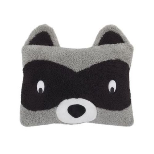 Little Love by NoJo Raccoon Shaped Gray, Black and White Plush Cuddly Plush Decorative Pillow