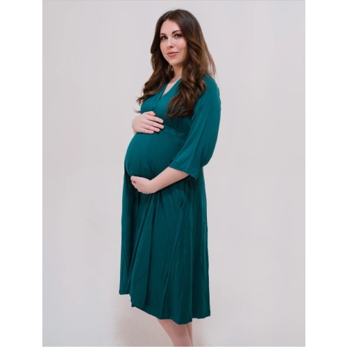 Amelia Labor & Postpartum Gown in Deep Teal – Lila