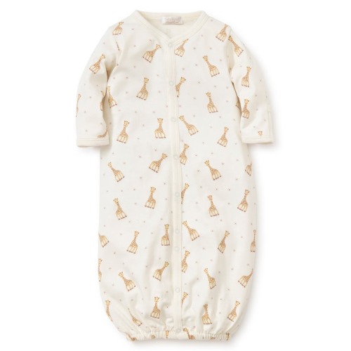 Sophie La Girafe Print Convertible Pima Cotton Gown, Newborn