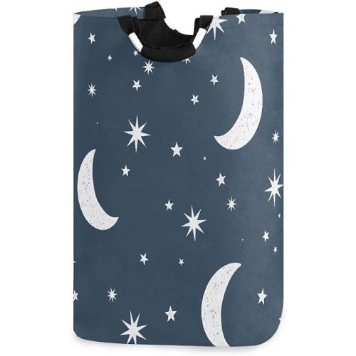 senya Moon Stars and Clouds Large Storage Basket Collapsible Organizer Bin Laundry Hamper for Nursery Clothes Toys