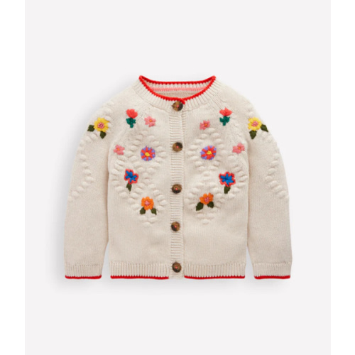 Cotton Embroidered Cardigan-Ecru Flowers | Boden USA