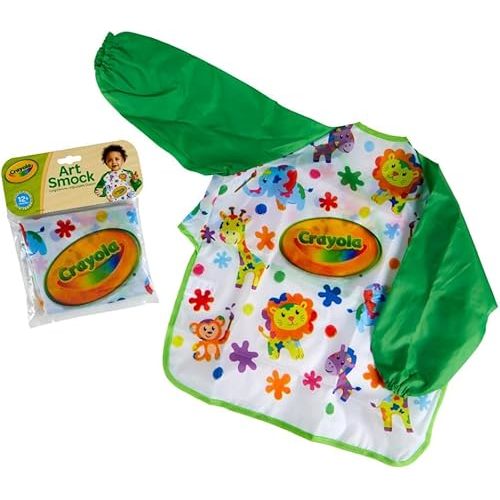 Crayola Art Smock for Toddlers, Small Waterproof Bib, Best Fit for Age 1 (12 Months), 1 x 7-1/5 x 8-1/10 in