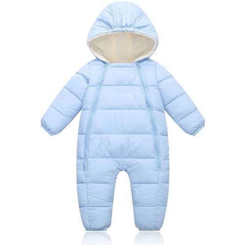 Infant Toddler Snowsuit Cute Newborn Winter Coat Warm Hooded Jumpsuit for Boys Girls 0-24 Months