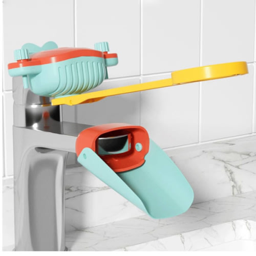 Faucet Handle Extender Set, Faucet Extender for Kids Child Sink Extender Kids Hand Wash Helper Faucet Extender for Bathroom Sink-Orange Green