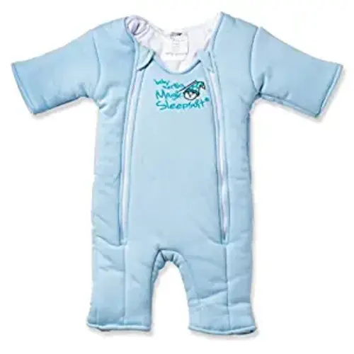 Baby Merlin's Magic Sleepsuit - 100% Cotton Baby Transition Swaddle - Baby Sleep Suit - Blue - 3-6 Months