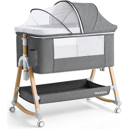 HARPPA Cuddly Bassinet Bedside Sleeper, 3 in 1 Baby Bassinet with Mattress