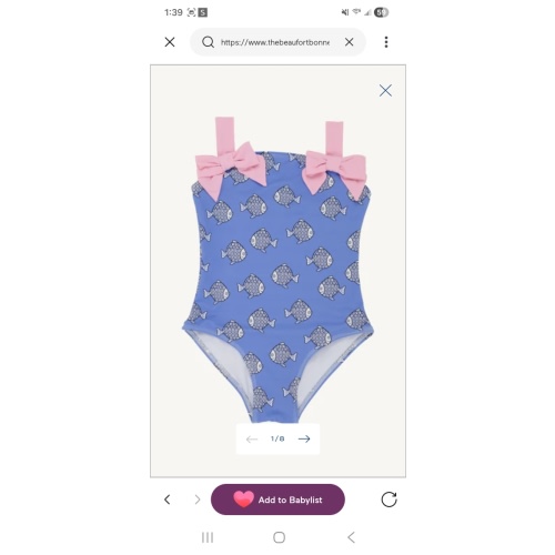 Shannon Bow Bathing Suit - Little Fishes with Pier Party Pink