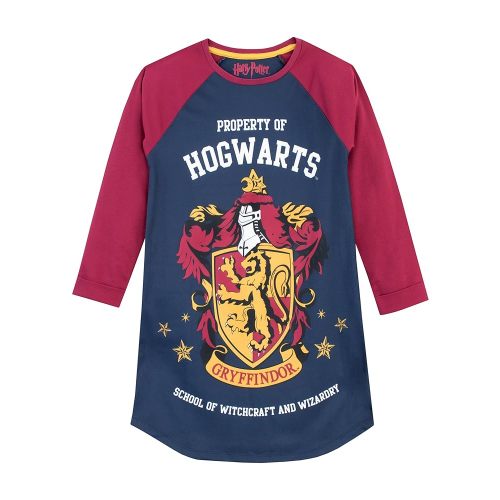 Harry Potter Nightgown | Gryffindor Nightgowns for Girls | Hogwarts Long Sleeve Girls' Nightgowns & Sleep Shirts