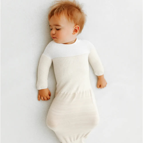 Bamboo Blend Beige Arms Out™ Long Sleeve Sleep Sack – Swaddelini