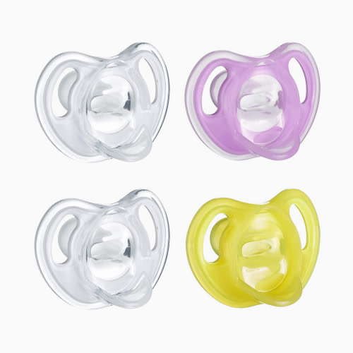 Ultra Light Silicone Pacifier - Pink/Yellow
