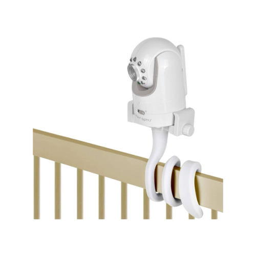 Baby Monitor Mount Camera Shelf Compatible with Infant Optics DXR 8 & DXR-8 Pro and Most Other Baby Monitors,Universal Baby Camera Holder,Attaches to Crib Cot Shelves or Furniture (White)