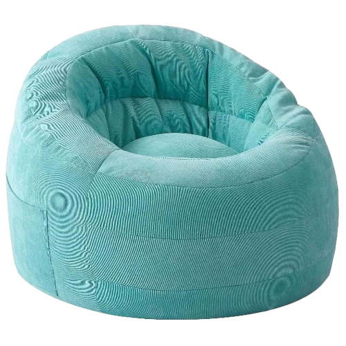 POD by Urban Shop, Soft Plush Corduroy Bean Bag Chair with Pocket, Turquoise