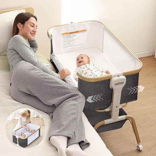 Baby Bassinet, Rocking Bedside Sleeper, Detachable & Portable Bassinet