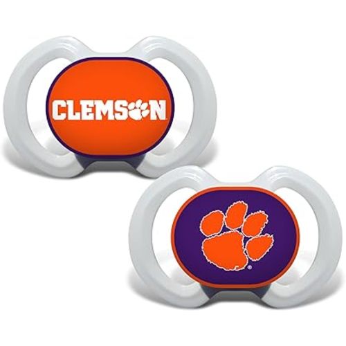 Baby Fanatic Clemson University Tigers 2 Piece Pacifier Set, Multicolor, One Size (CLE212)