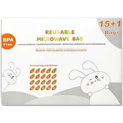 16-Count/42-Count Travel Friendly Microwave Sterilizer Bags Bag for Baby Bottle Quick and Easy Sanitization
