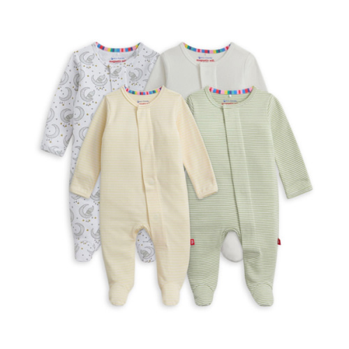 Magnetic Me (4 Pack) Unisex Footie Bundle - Multi Color, 6-9 M