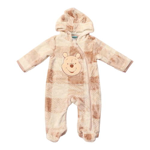 Disney Clothes Baby Boy Hooded Pram Suit - Newborn Fleece Coverall Footies with Ears Mickey Mouse, Winnie the Pooh, and Dumbo Infant (0/3M–6/9M)