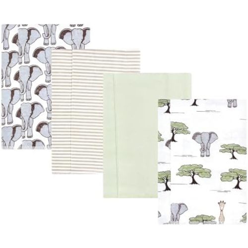 Hudson Baby Unisex Baby Cotton Flannel Burp Cloths, One Size