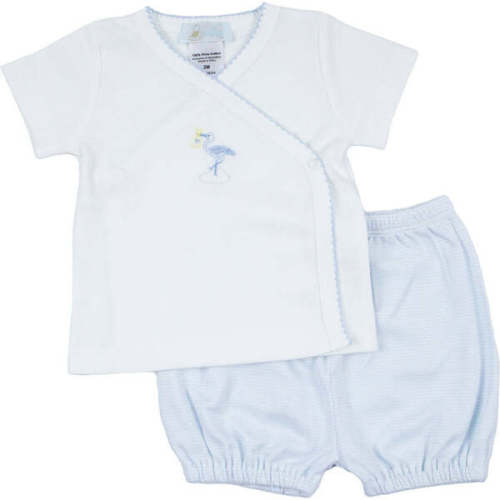 Just Delivered Diaper Set, Blue Trim