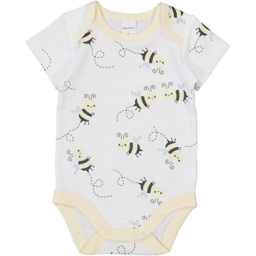 Off White Baby Short Sleeve Cotton Interlock Bodysuit | Best&Less™ Online