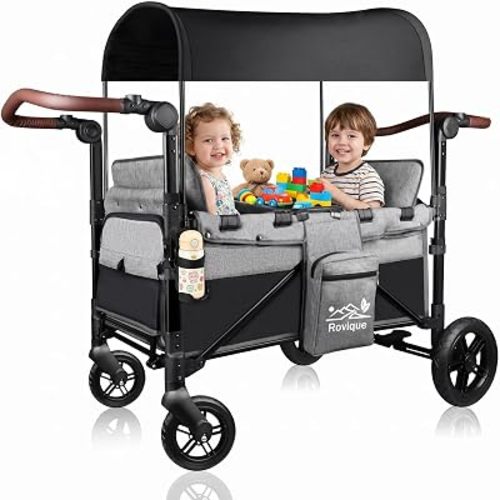 Wagon Stroller for 2 Kids, Aluminum Baby Wagon with Extra Long Extender