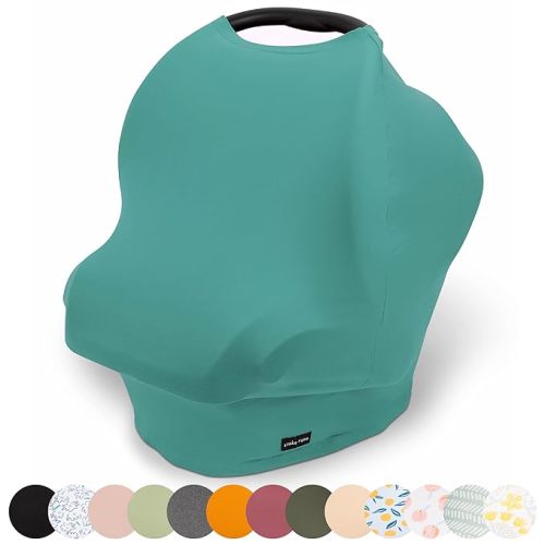 Simka Rose Car Seat Cover for Babies – Multipurpose, Breathable Nursing Cover and Baby Car Seat Canopy - 360 Coverage - Breastfeeding Privacy, Shopping Cart and High Chair Cover - Newborn Essential