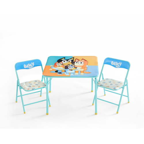 Bluey Kids 3 Piece Blue Table And Chair Set