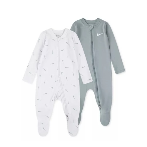 Baby Essentials Viscose Long-Sleeve Footed Coveralls, 2 Pack